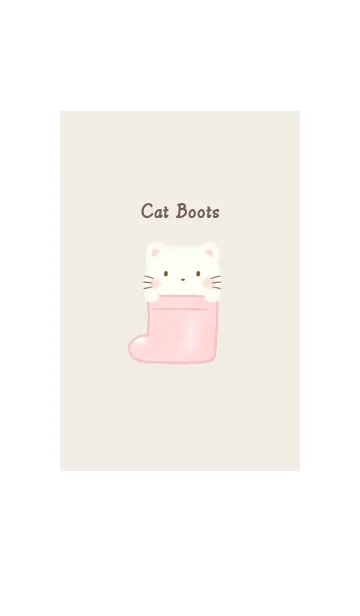 [LINE着せ替え] ねこと長靴 -ピンク-の画像1