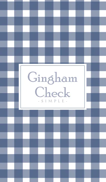 [LINE着せ替え] Gingham Check Navy-SIMPLE 26の画像1