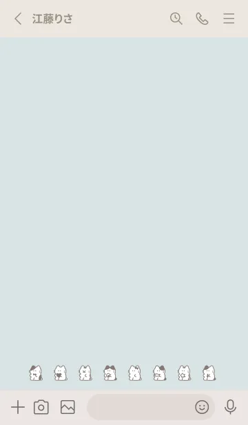 [LINE着せ替え] おすわり猫。ライトブルーとベージュの画像2