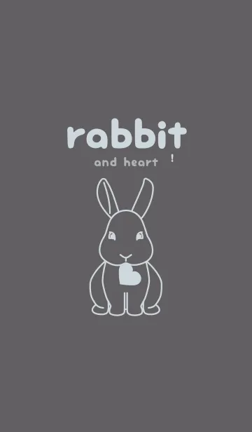 [LINE着せ替え] ウサギとハート (スレートグレイ)の画像1