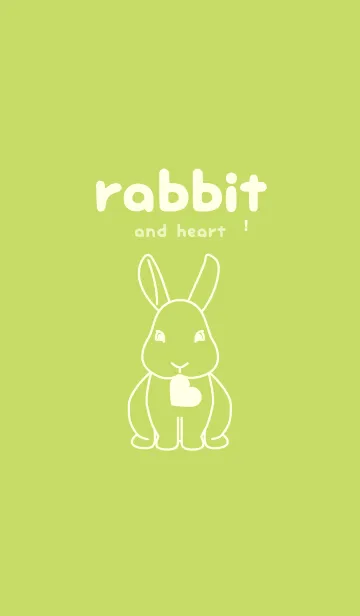 [LINE着せ替え] ウサギとハート (若苗色)の画像1