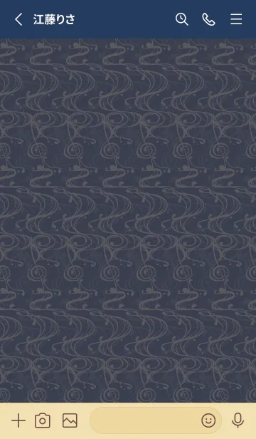 [LINE着せ替え] 和音 流水紋と五線とト音記号 青褐の画像2