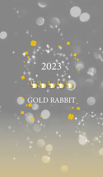 [LINE着せ替え] グレー : 2023 幸運のGold Rabbitの画像1