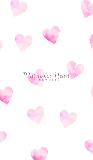 [LINE着せ替え] WatercolorHeart - PINKWHITE 11の画像1
