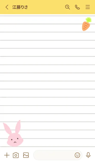[LINE着せ替え] ピンクバニーのノート/イエロー/オレンジの画像2