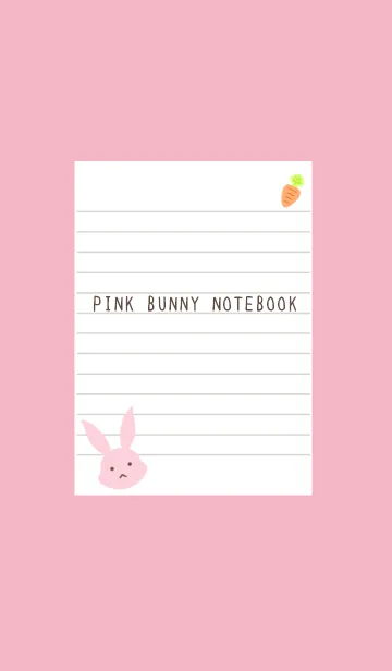 [LINE着せ替え] ピンクバニーのノート/ローズピンクの画像1