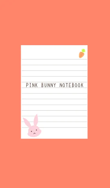 [LINE着せ替え] ピンクバニーのノート/アプリコットカラーの画像1