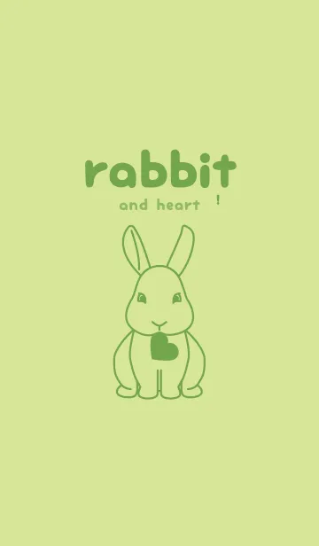 [LINE着せ替え] ウサギとハート (若菜色)の画像1