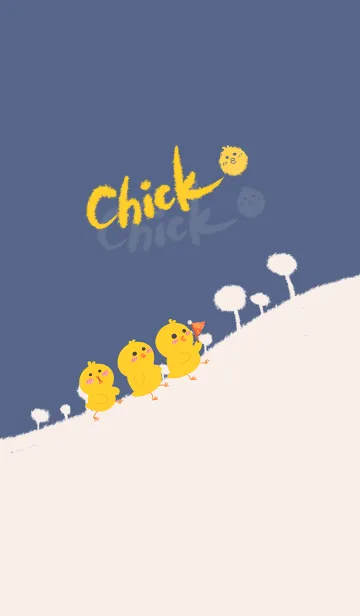 [LINE着せ替え] Chick-blue (Red2)の画像1