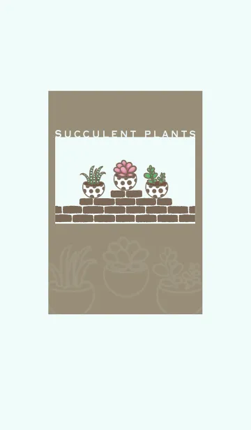 [LINE着せ替え] Succulents J-khaki (Gr8)の画像1