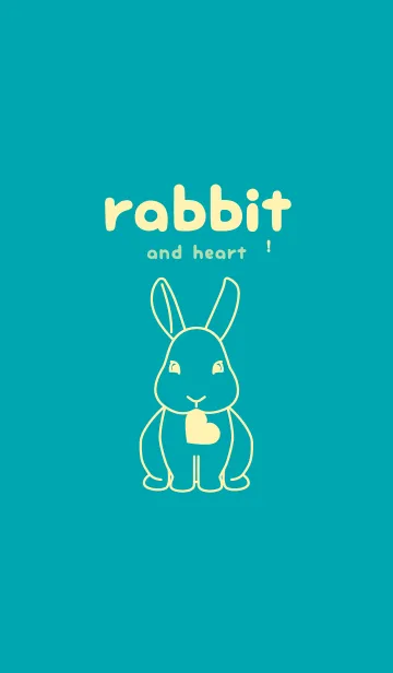 [LINE着せ替え] ウサギとハート (薄浅葱)の画像1
