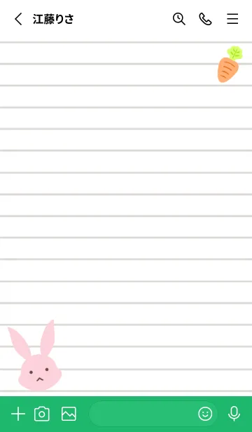 [LINE着せ替え] ピンクバニーのノート/グリーン/ホワイトの画像2