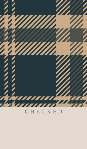 [LINE着せ替え] CHECKED-NAVY BROWN 43の画像1