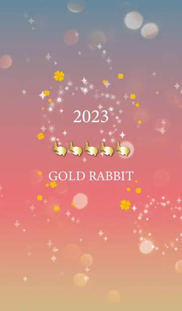 [LINE着せ替え] ピンクベージュ:2023 幸運Gold Rabbitの画像1