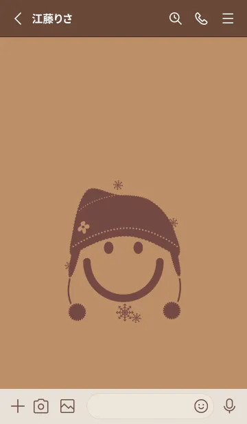 [LINE着せ替え] スマイル＆ニット帽 シナモンの画像2