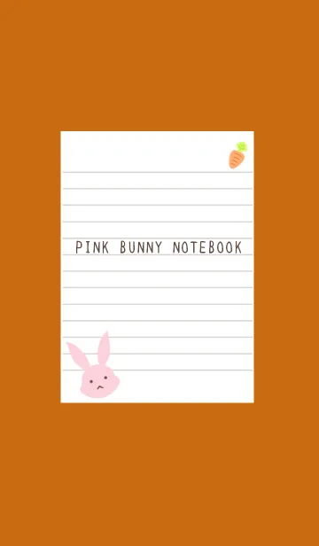 [LINE着せ替え] ピンクバニーのノート/テラコッタの画像1