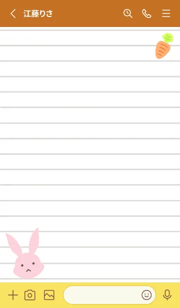 [LINE着せ替え] ピンクバニーのノート/テラコッタの画像2