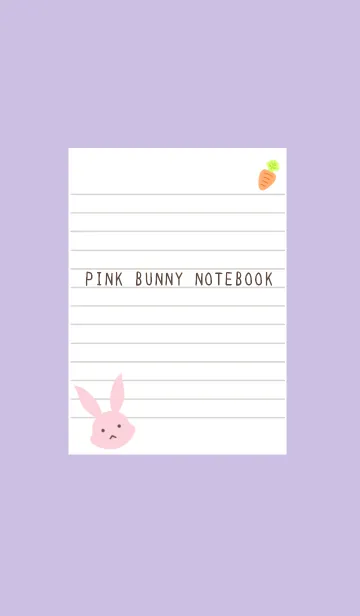 [LINE着せ替え] ピンクバニーのノート/くすみパープルの画像1