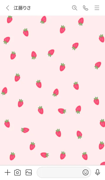 [LINE着せ替え] strawberry_pattern (pink gray)の画像2