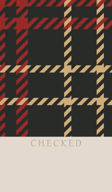 [LINE着せ替え] CHECKED-RED BROWN 43の画像1