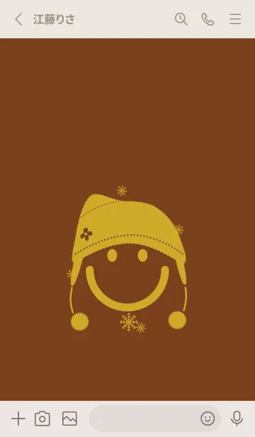 [LINE着せ替え] スマイル＆ニット帽 テラローザの画像2