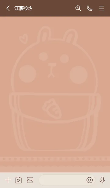 [LINE着せ替え] Pocket cute rabbit J-orange (Br2)の画像2