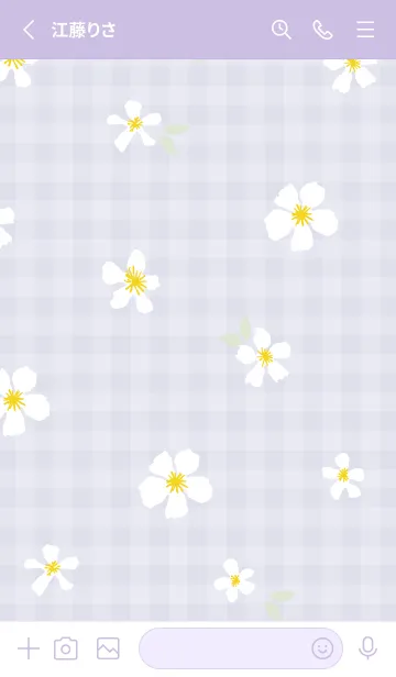 [LINE着せ替え] 白い花 大人カラー7の画像2