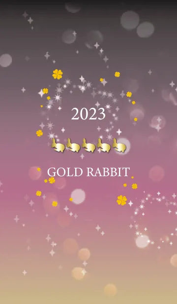 [LINE着せ替え] 黒とピンク : 2023 幸運のGold Rabbitの画像1