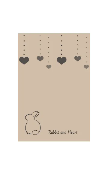 [LINE着せ替え] 兎とハート -ベージュ-の画像1