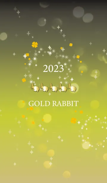 [LINE着せ替え] 黒と黄色 : 2023 幸運のGold Rabbitの画像1