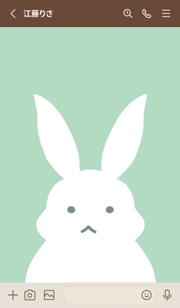 [LINE着せ替え] シンプルバニー/ミントグリーン/ベージュの画像2