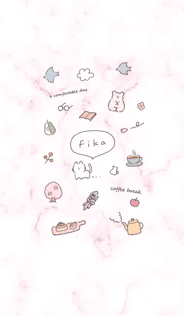 [LINE着せ替え] 「Fika」桜と大理石✿ピンク11_1の画像1