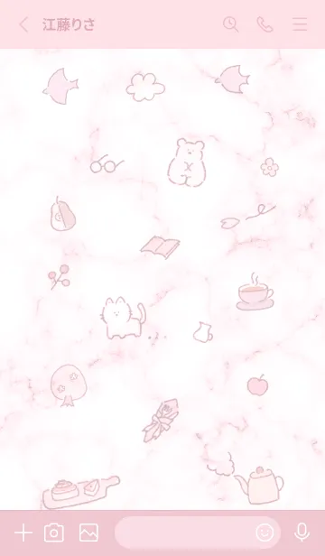 [LINE着せ替え] 「Fika」桜と大理石✿ピンク11_1の画像2