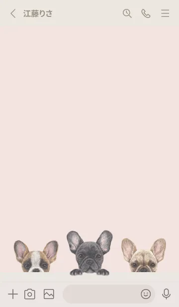 [LINE着せ替え] フレンチブルドッグ - パステルピンクの画像2