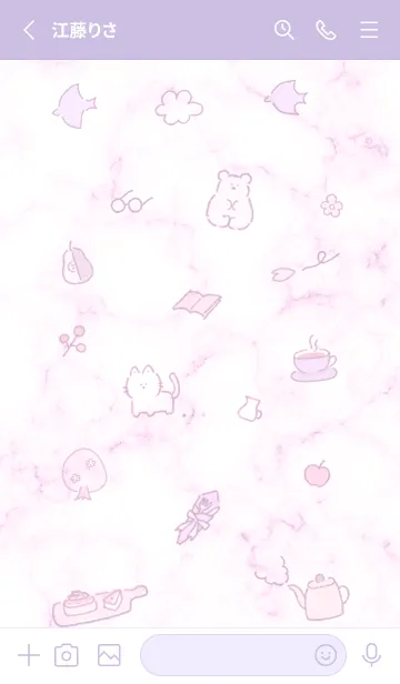 [LINE着せ替え] 「Fika」桜と大理石✿ピンクパープル12_1の画像2