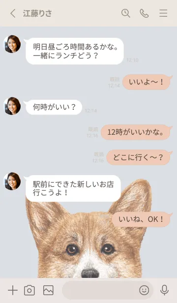 [LINE着せ替え] ICON DOG - コーギー 01 - PASTEL BL/05の画像3