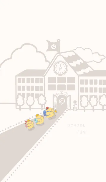 [LINE着せ替え] Yellow Duck School fun-light gray (Be1)の画像1