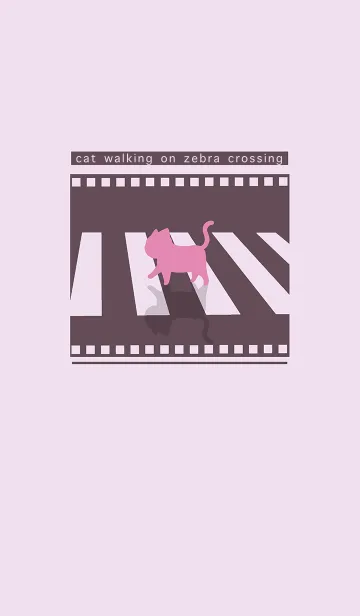 [LINE着せ替え] cat zebra crossing J-dark pink (Pu3)の画像1