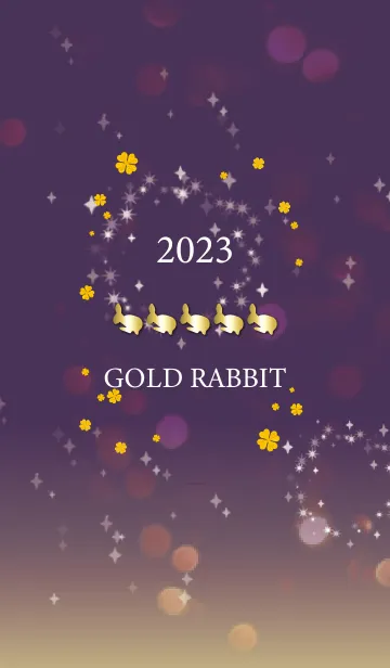 [LINE着せ替え] 紫 : 2023 幸運のGold Rabbitの画像1