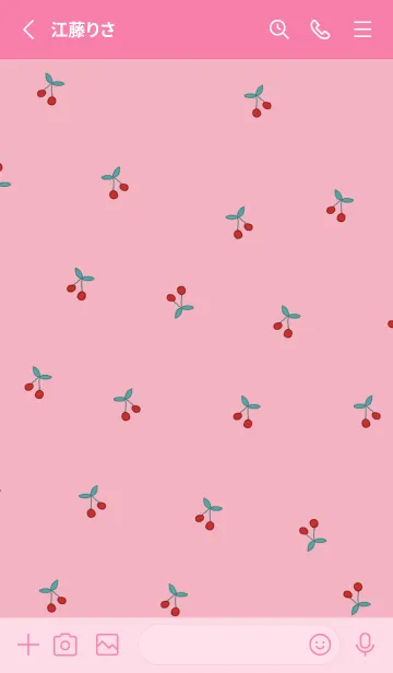 [LINE着せ替え] cherry_pattern #pink redの画像2