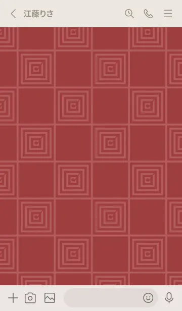 [LINE着せ替え] 和音 市松模様と音符 蘇芳の画像2