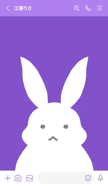 [LINE着せ替え] シンプルバニー/パープル/イエローの画像2