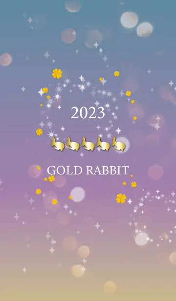 [LINE着せ替え] 青紫 : 2023 幸運のGold Rabbitの画像1