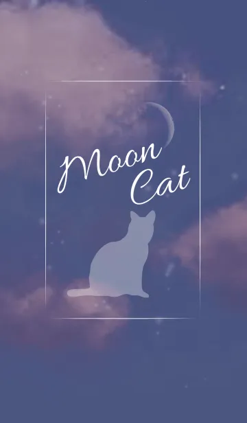 [LINE着せ替え] 月夜と猫の画像1