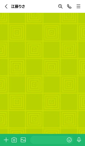[LINE着せ替え] 和音 市松模様と音符 黄緑の画像2