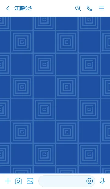[LINE着せ替え] 和音 市松模様と音符 瑠璃色の画像2
