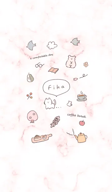 [LINE着せ替え] 「Fika」桜と大理石✿ベビーピンク10_1の画像1