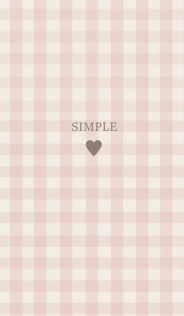 [LINE着せ替え] SIMPLE HEART -check pinkgreige-の画像1