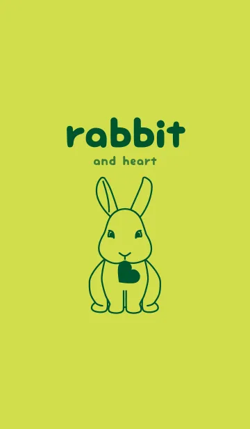 [LINE着せ替え] ウサギとハート (レタスグリーン)の画像1