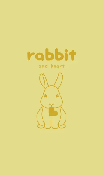 [LINE着せ替え] ウサギとハート (枯草色)の画像1